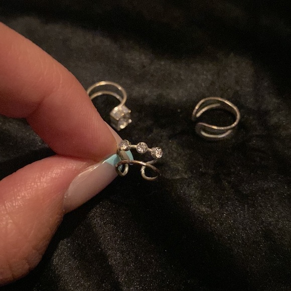 Silver Cartlidge Hoop Diamond Earrings - Picture 3 of 5